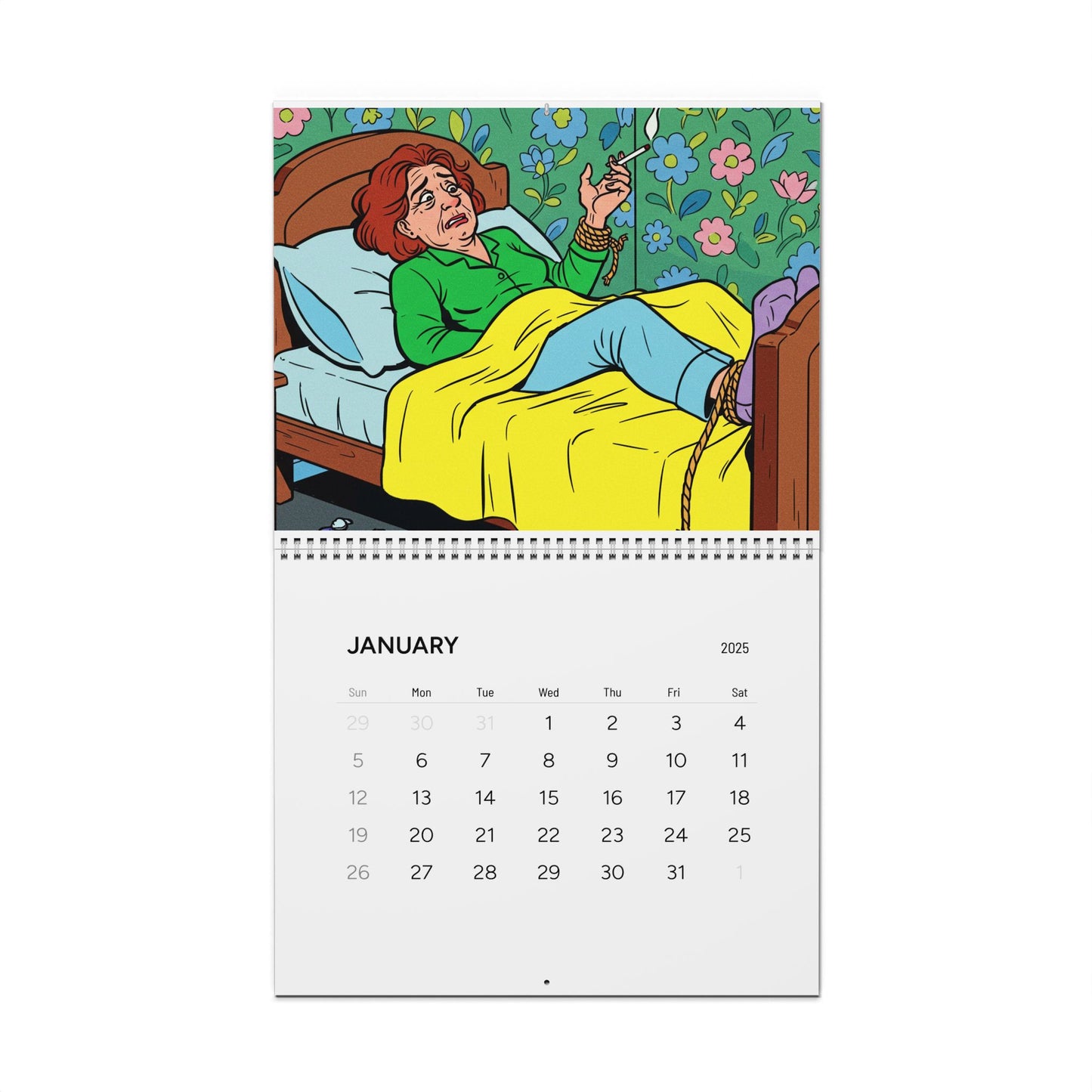 Calendario de pared humorístico 2025: ilustraciones divertidas de Aqui no hay quien viva