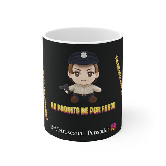 Taza de café de cerámica con personajes divertidos | 11 onzas y 15 onzas | Un Poquito De Por Favor